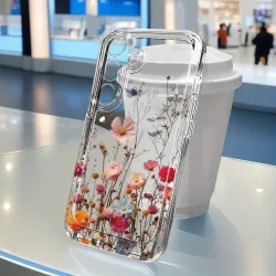 Blumenranken Transparente Hülle für Samsung S25 Ultra S26 S24 FE S23 Plus S22 S21 A57 A56 5G A55 A54 A53 A52S A37 A36 A35 A26 Schutzhülle