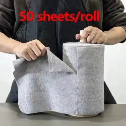 50 Blatt/Rolle Mikrofaser-Spültücher Wiederverwendbare Doppelseitige Küchen-Reinigungstücher für Geschirr, Utensilien, Glas Küchenzubehör