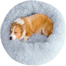 40?110 cm rundes Haustierbett für großes Hundebett, superweiches Katzenbett, langes Plüsch-Hundehaus für mittelgroße Hunde, warmes Winterschlaf