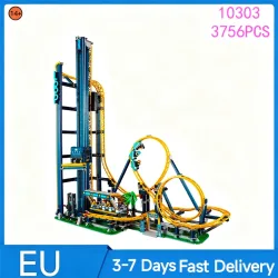 3756 Teile Loop Coaster Bausteine Spielzeugpark DIY Modell-Bausteine Kompatibel mit Set 10303 Kinder Erwachsene Geburtstag Weihnachtsgeschenke