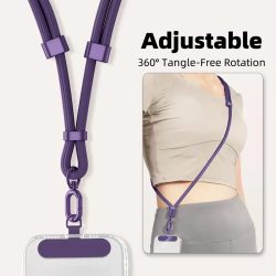 Universelles verstellbares Telefon-Lanyard, Umhängetasche, Halskette, Riemen, Handyhülle, langes Hängeseil mit Clip, Anti-Verlust, langlebig und robust
