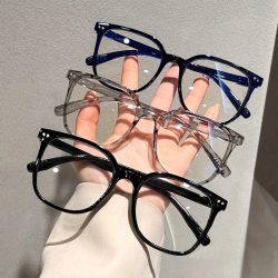 Wandern Camping 1/2/3 Stück Anti-Blaulicht-Brille für Damen, einfacher regulärer Brillenrahmen, fertiger Retro-Flachlichtrahmen