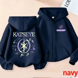 2026 Neuer Herbst/Winter-Mantel KATSEYE Kinder-Kapuzenpullover mit Reißverschluss Jungen-Sportshirt Mädchen-Freizeitoberteil Cartoon-Print Kinder-Oberteil