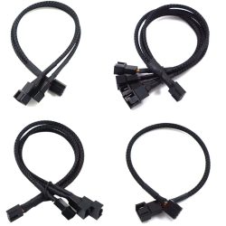 Neues 4-poliges Pwm-Lüfterkabel, 1 bis 4/3/2/1 Wege, Splitter, schwarz ummantelt, 27 cm Verlängerungskabel, Stecker, Pwm-Verlängerungskabel