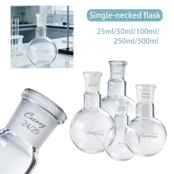 Rundkolben mit einem Hals, Verbindung 16/26 24/29 24/40, Fassungsvermögen 25 ml?1000 ml, Borosilikatglas, Standard-Schliffmund