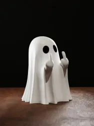 1 Stück Mittelfinger-Geisterfigur, 7,5 cm Gruselige Geisterdekoration, Halloween-Geister Kleine Statue Geisterdekoration