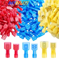 100/80/60 Stück Nylon-Flachsteckverbinder, 22-10 AWG, vollständig isolierte elektrische Crimpklemmen