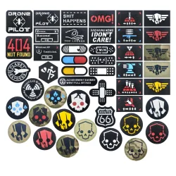 I'M OK Cross Bandage Skull You Look OK Funny Gesture 404 NOT FOUNO Taktischer Rucksack-Kostüm-Stickerei-Haken- und Schlaufenaufnäher