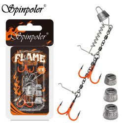 Spinpoler Multi-Depth Flame Stinger Rigs UV-Drillinge 1 1/0 2/0 mit starken Rollwirbeln Hechtangeln Swimbait Shad Tackle