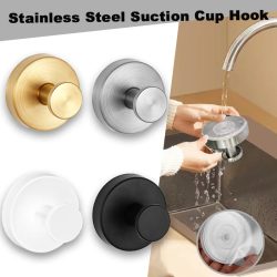 Wiederverwendbare Edelstahl Saugnapf Haken Wasserdichte Wand Halterung Haken Punch-freies Küche Badezimmer Wand Aufhänger Handtuch Kleidung