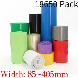 18650 Lipo-Akku PVC-Schrumpfschlauch 85mm ~ 400mm Breite Isolierfolie Lithium-Gehäuse Kabelummantelung Blau