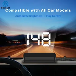 KWHUD HUD Head-up-Display Auto-GPS Digitaler Tachometer Universeller Geschwindigkeits-Windschutzscheiben-Projektor Plug&Play Auto-Elektronikgeräte