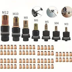 85-216-teiliges Manuelles Nietwerkzeug-Set, 7 Größen M3-M12 mit 82 Nietmuttern, Hochleistungs-Metallnietpistole für Automobil, Industrie & Schweißen