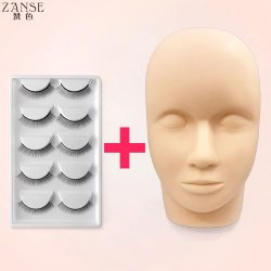 Wimpernverlängerungs-Trainingskopf und Wimpernpaket, Make-up-Übungsmodell, gefälschter Schaufensterpuppenkopf, Übungszubehör für Wimpernverlängerungen