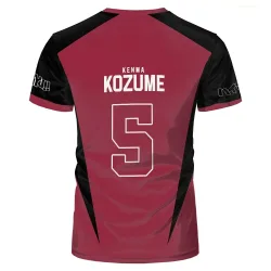Anime Haikyuu Nekoma Jersey Uniform T-shirt Kozume Tetsurou Kuroo Cosplay Kostüm Hohe Schule Volleyball Club Männer Sportswear T