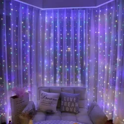 6x3M/3x3m Vorhang Girlande auf dem Fenster USB Power Fairy Lights Girlande mit Fernbedienung Neujahr Girlande Led-Leuchten Weihnachtsdekoration