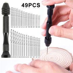 49 stücke 0,2-3,4mm Hand Bohrer Set Mini Aluminium Hand Bohrer Schmuck Handwerk Hand Manuelle Bohrer Holzbearbeitung werkzeuge Bohrer Dropship