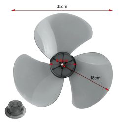 14-Zoll-Ventilatorflügel aus Kunststoff mit 3 Blättern, Zubehör für elektrische Ventilatoren, Haushalts-Standventilatorflügel, Tischventilatorflügel mit Mutternabdeckung