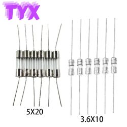 20PCS 3,6 X10mm 5X20mm Nehmen die blei Glas Sicherung rohr 250V 0,1 A 0,5 A 1A 1,5 A 2A 3A 3,15 EINE 4A 5A 6,3 EINE 8A 10A 15A 20A