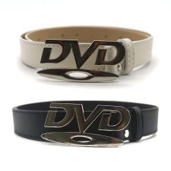 Unisex Nostalgischer DVD-Schnallengürtel Vielseitiger Schwarz-Weißer Dekorativer Taillengürtel für Männer und Frauen Jeans-Kombination Geschenk für Sie