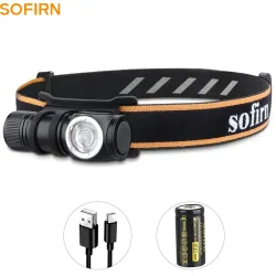 Sofirn HS10 USB-C Wiederaufladbare Mini 16340 Stirnlampe 1100lm TN3535 90CRI Winkel-Taschenlampe TIR-Optik mit Magnet-Endstück 2 Gruppen