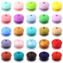 20 teile/los Silikon Linsen Perlen Bunte Runde Abacus Lose Spacer Perlen Für DIY Schmuck Machen Halskette Armband Zubehör