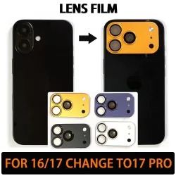 Objektivfolie für iPhone 16/17 zur Umrüstung auf 17 Pro Modifikation Metall-Kameraschutzfolie Gehärtetes Glas & für MagSafe Magnetische Hülle