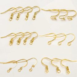20 teile/los 6 Stile 14K 18K Gold Überzogene Ohrring Drähte Mit Ohr Haken Ohrringe Verschluss Erkenntnisse Liefert Für DIY Schmuck Machen