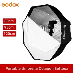 Godox 80 cm 95 cm 120 cm tragbarer Octagon-Softbox-Regenschirm Brolly Reflektor für Studio Strobe Speedlight Flash