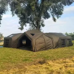 Familien-Outdoor-Zelt Wasserdichtes Aufblasbares Campingzelt für 12 Personen mit Zwei Schlafzimmern & Oxford-Gewebe