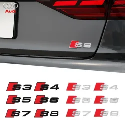 1 Stück Auto-Karosserie Heckklappen-Emblem ABS-Aufkleber Dekoration Mittelabdeckung für Audi S6 S7 S8 S3 S4 S5 Logo Auto-Heckemblem Modifikation