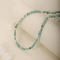 1PC 4mm natürliche Amazonit Stein Perlen Halskette für Frauen Ingx winzige rosa Wintersweet Indien Onyx Halskette Frauen Perlen Schmuck