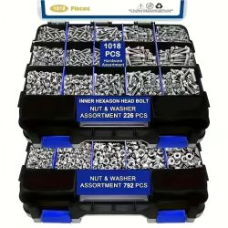 1018-teiliges Schraubenset, Edelstahl-Sechskantschrauben- und Muttern-Kombinationsset, hochwertiges Hardware-Zubehör