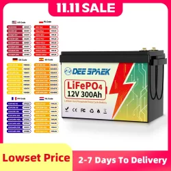 12V 300Ah LiFePO4 Lithiumbatterie mit 200A BMS 8000+ Zyklen für Wohnmobile, Wohnmobile, Off-Road, Off-Grid-Fischerboote, Sonnensystembatterie