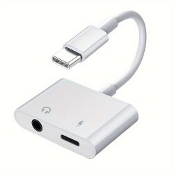 2-in-1-Audio-Adapter USB C auf USB C+3,5-mm-Konverter, ein Port wird zwei Ports, geeignet für Samsung und iPhone