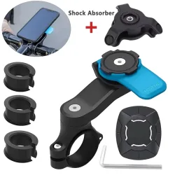 1 Set Motorrad- und Fahrrad-Handyhalterung, abnehmbar, 360° drehbar °   Rotierender Stoßdämpfender Handyhalter