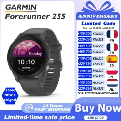 Garmin Forerunner 255 Garmin-Uhr Sport-Smartwatch 46 mm 1,3'' Farbdisplay 14 Tage Akkulaufzeit 4 GB RAM NFC Bluetooth WLAN 5ATM wasserdicht