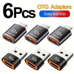 12A USB 3.0 auf Typ C Adapter LED OTG USB C Stecker auf USB A Buchse für iPhone 15 Tablet Notebook Android Telefone Adapter