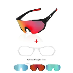 Professionelle 3-Linsen Polarisierte Sonnenbrille mit Individueller Sehstärke Clip-On Outdoor-Sportbrille UV400 Anti-UV Fahrrad-Eyewear
