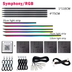 18/22 in 1 Symphony RGB Atmosphäre Lampe Teile 20/35/75/110CM Licht Streifen Lautsprecher lagerung Licht Verlängern Linie Haupt/Sub Controller