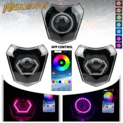 Für KTM Motocross LED Farbe Scheinwerfer Anwendung Control Für EXC XC SX SXF EXC F 125-500 TE TC FE XCF 125-690 DirtBike Scheinwerfer