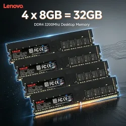 TALIX 32GB Kit (4x8GB) DDR4 Desktop RAM 3200MHz DIMM 288-Pin Non-ECC Unbuffered Speichermodul für Desktop-PC Multi-Task-Upgrade