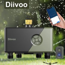 Diivoo Garten-WLAN-Bewässerungstimer für 1/2/3/4 Zonen, Automatischer Bewässerungstimer, Bewässerungssystem-Controller mit Regenverzögerung und Manueller Bewässerung