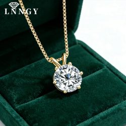 Zertifizierte 0,5ct?5ct Moissanit-Halskette, Funkelnder Solitär-Anhänger mit Laborgezüchtetem Diamanten, Halsketten für Frauen, Alltagsschmuck