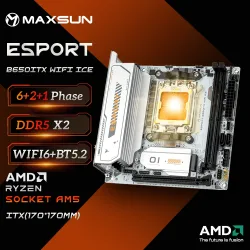 MAXSUN B650M Motherboard ITX AMD Ryzen AM5 DDR5 Unterstützt 4800/5200/5600-8000 (OC+) Speicher Pcie5.0x16 2*Pcie4.0x4 M.2 ARGB WIFI 6