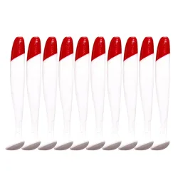 7 cm 9 cm 12 cm 10 Stück/Beutel T-Schwanz weicher Köder roter Kopf weißer bionischer Köder Angelzubehör