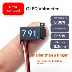 Das Kleinste Aller Zeiten 0,5 Zoll OLED Digitales Voltmeter 0-30V Ultradünn Hochpräzise 2/3-Draht Neuerscheinung