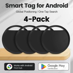 4er-Pack Bluetooth Android GPS-Tracker für Schlüssel, Fahrräder, Haustiere ? Kompatibel mit Google Find My App ? Smart Tag für Xiaomi, Samsung, OnePlus