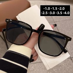 Mode Outdoor Myopie Sonnenbrille Frauen Quadratischen Rahmen Brillen Minus Dioptrien Brillen UV400 Sonnenschutz Brille -1,0 -1,5 -2,0