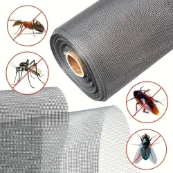 Langlebiges Fenstergitter, verstellbares Anti-Mücken-/Insekten-Glasfaser-Türgitter, DIY-Ersatzset für Terrassen- und Verandatüren